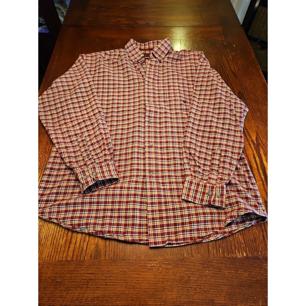 Wrangler 20X Shirt Mens XXLarge Button Down Red Plaid (A563)‎